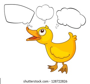 Illustration duckling withe empty callouts white background