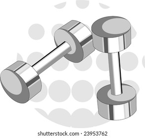 Illustration of dumb-bell in background 	
