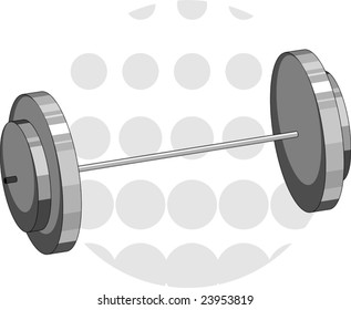 Illustration of dumb-bell in background 	