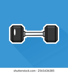 Illustration of Dumbbell in Flat Design