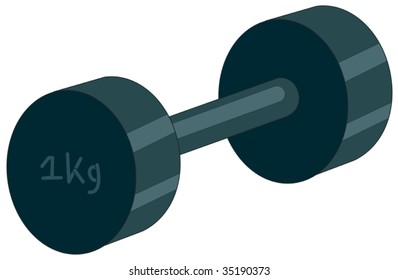 illustration of dumbbell on white