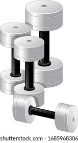 Illustration of dumbbell, with white background vector