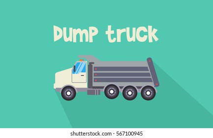 Illustration of dump truck collection vector flat