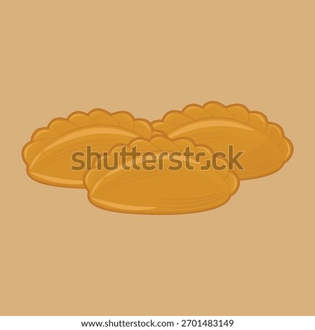 illustration of dumpling, with meat and vegetable filling, Asian food, with spicy and salty taste