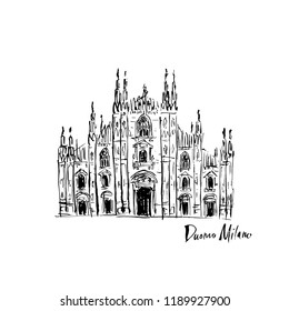 Illustration of the Duomo Cathedral in Milan.