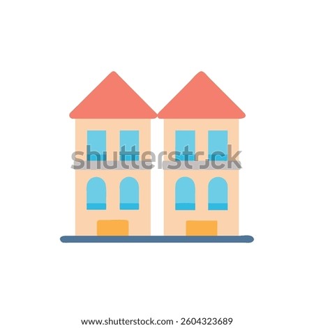 Illustration of a duplex icon relevant for multi-family units.