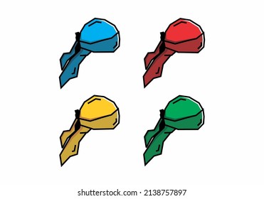 illustration of durag in different colors design