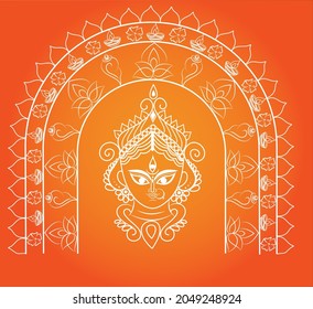 illustration of Durga background in vector