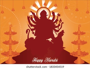 ilustración durga puja, vector navratri
