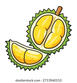 The Illustration of Durian Fruit