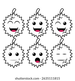 The Illustration of Durian Fruit Emoticon