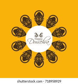 Illustration of Dussehra for the celebration of Hindu community festival.
