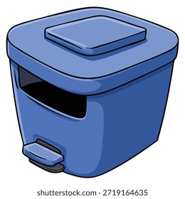 Ilustración del cubo de basura en el elemento de diseño aislado del Vector del fondo blanco perfecto para la oficina de la limpieza de la gestión de residuos o los temas creativos de las ilustraciones
