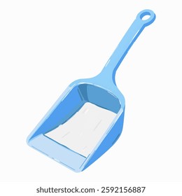 Illustration of Dustpan Representing Cleaning Industry Isolated on White Background. Household Cleaning Dustpan Icon, Sturdy Sweep Tool for Housekeeping