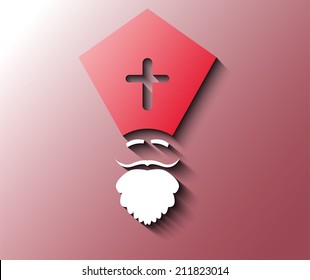 Illustration of Dutch sinterklaas on red background