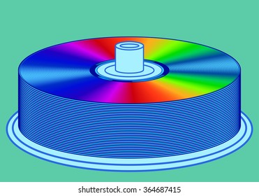 Illustration of the dvd disks stack icon