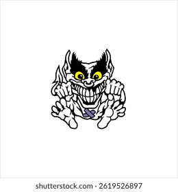 Illustration of a dwarf monster on a white background, can be used as a graphic design