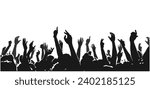 Illustration of dynamic, cheering crowd at concert, event