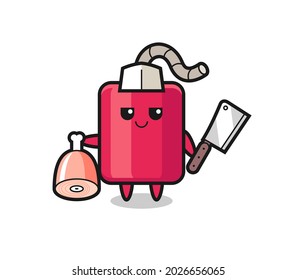 Illustration of dynamite character as a butcher , cute style design for t shirt, sticker, logo element