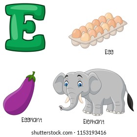 Illustration of E alphabet