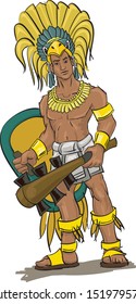 Illustration of an eagle aztec warrior