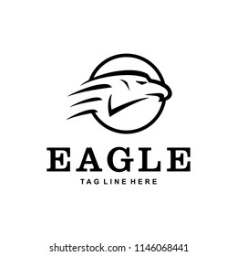 Illustration eagle bird flying at high speed logo design
