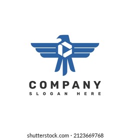 Adler-Vogel und Logo für Videospiele, Vektorkonzept