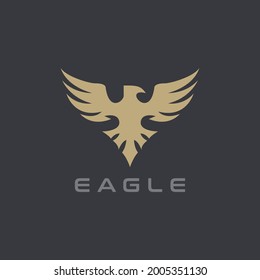 Illustration Eagle or Falcon Logo design with Golden Color and Luxury, Elegant concept