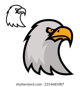 Illustration of eagle head. Design elements 