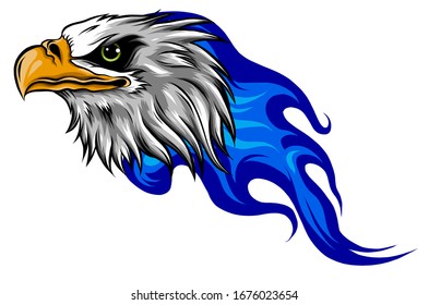 illustration Eagle Head Flame Vector Template Design