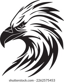 Illustration of eagle head isolated on white background. Vector illustration.