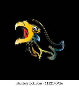 Illustration of eagle head. Logo concept.
