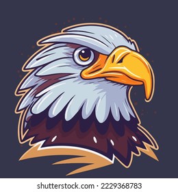 Illustration of Eagle Head Mascots Logo Design Template Vector