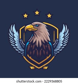 Illustration von Eagle Head Mascots Logo Design Vorlage Vektorgrafik