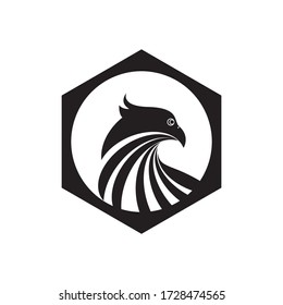 ilustración eagle logo security black