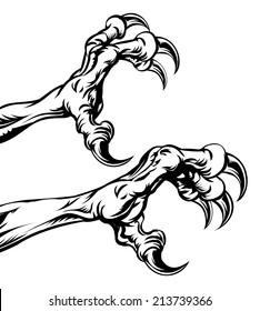 An illustration of eagle or monster animal claws or talons