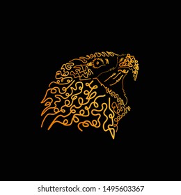 Illustration of eagle for print design. hand drawing art