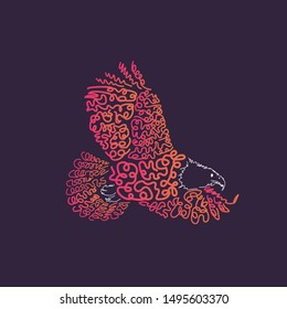 Illustration of eagle for print design. hand drawing art