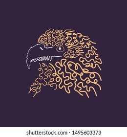 Illustration of eagle for print design. hand drawing art