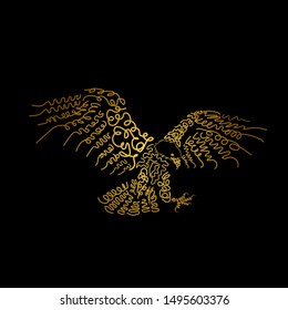 Illustration of eagle for print design. hand drawing art