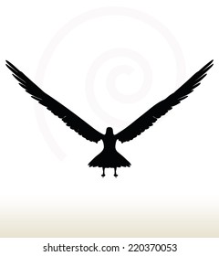 illustration of eagle silhouette isolated on white background