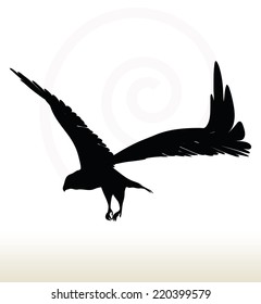illustration of eagle silhouette isolated on white background