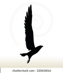 illustration of eagle silhouette isolated on white background