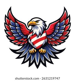 illustration of an eagle with its wings spread.