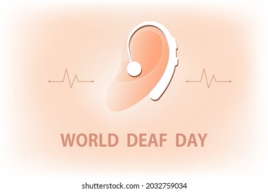 Illustration Of Ear Design With Hearing Aid  World Deaf Day Concept Vector 