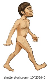 Illustration of early man from evolution series