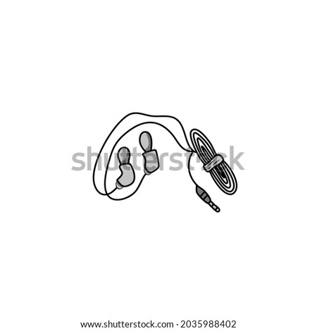 Illustration of earphone isolated with white background perfect for icon, element and ect
