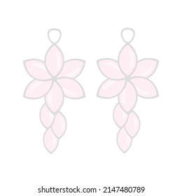 Illustration of earrings in the shape of a pink flower