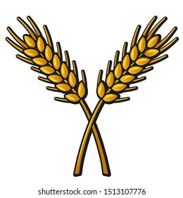 illustration of the ears of wheat on the white background