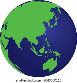 An illustration of the earth appearance of the Indonesian mainland 